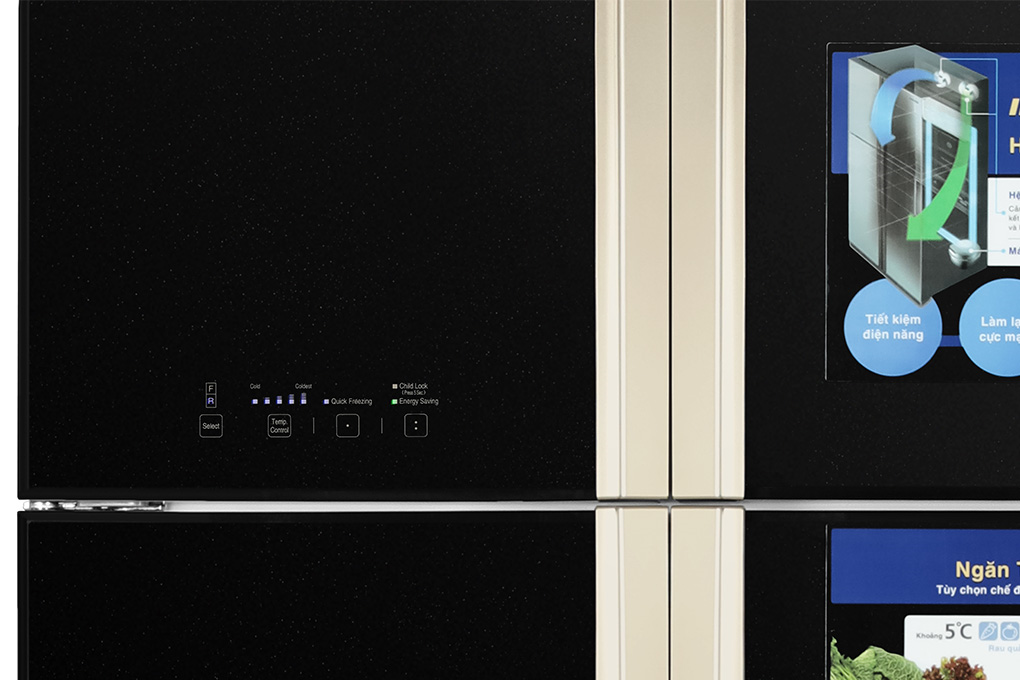 Tủ lạnh Hitachi Inverter 509 lít Multi Door R-FW650PGV8 GBK Màu Đen