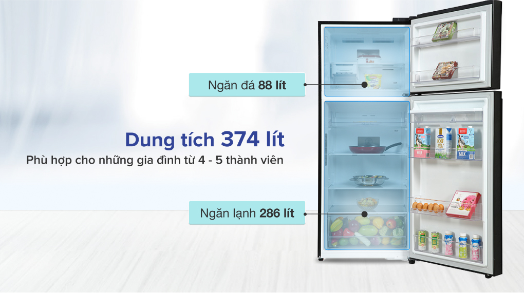 Tủ lạnh LG Inverter 374 Lít GN-D372BL - Dung tích phù hợp cho gia đình 4 - 5 thành viên