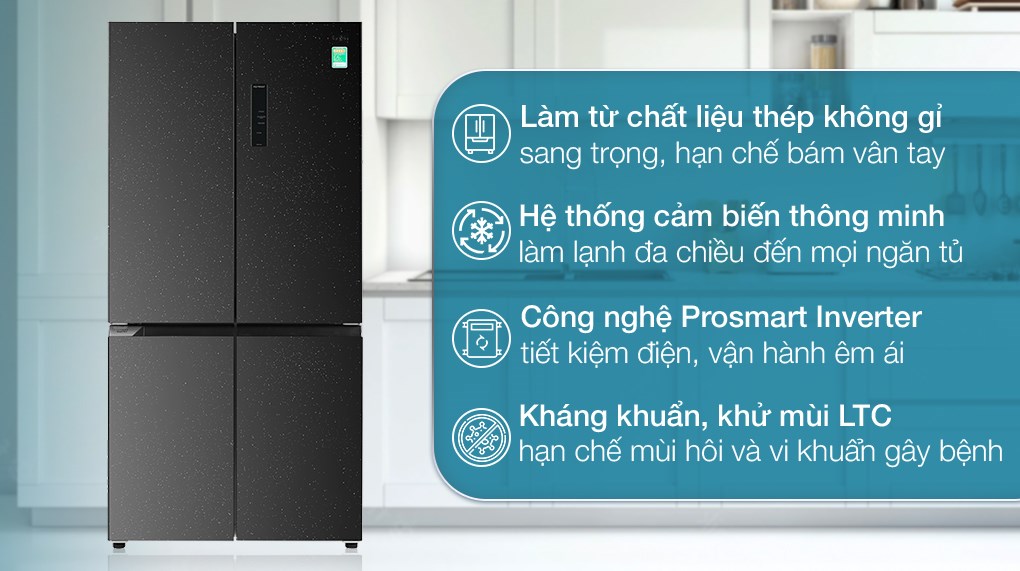 Tủ lạnh Beko Inverter 553 lít Multi Door GNO51651KVN