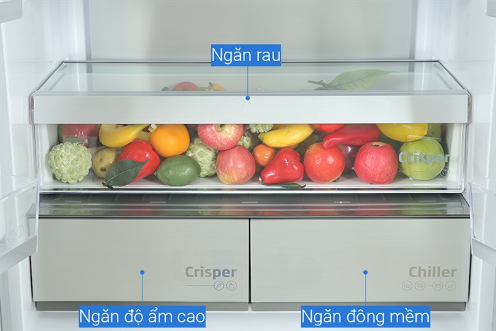 Tủ lạnh Beko Inverter 553 lít Multi Door GNO51651KVN Màu Xám đậm