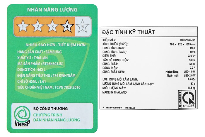 Tủ lạnh Samsung Inverter 460 lít RT46K603JB1/SV Màu Xám