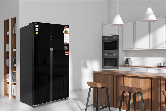 Tủ lạnh Toshiba Inverter 596 lít Side By Side GR-RS780WI-PGV(22)-XK Màu Đen