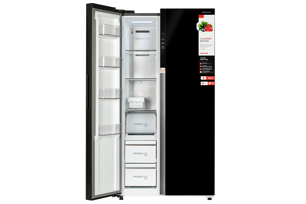 Tủ lạnh Toshiba Inverter 596 lít Side By Side GR-RS780WI-PGV(22)-XK Màu Đen