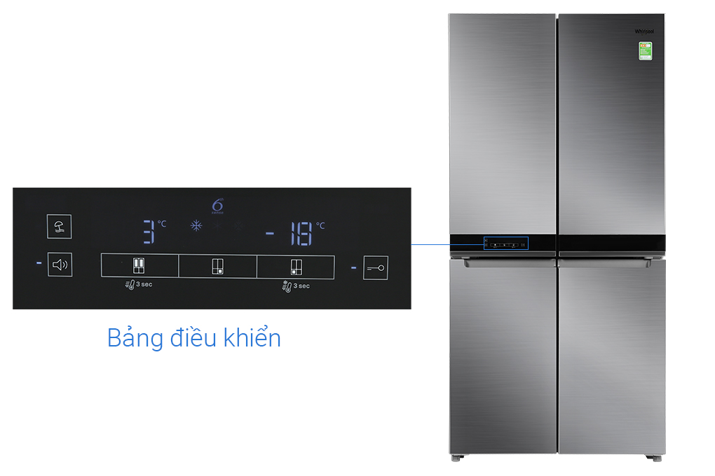 Tủ lạnh Whirlpool Inverter 594 Lít WFQ590NSSV Màu Bạc