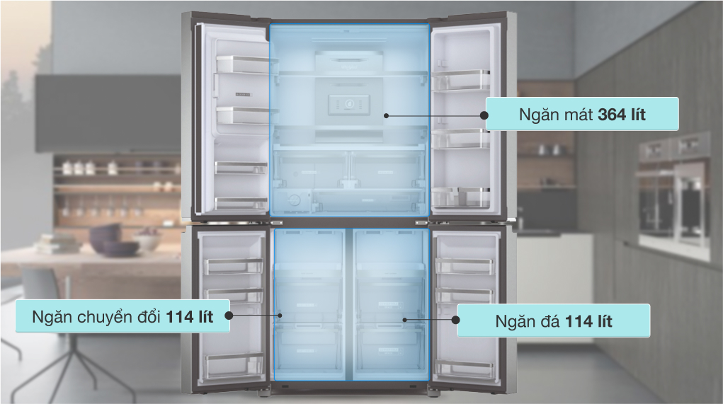 Tủ lạnh Whirlpool Inverter 592 Lít WFQ590WSSV - Dung tích