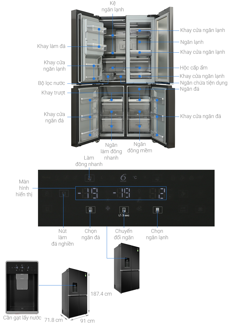 Tủ lạnh Whirlpool Inverter 592 Lít WFQ590DBSV - nghiathuy