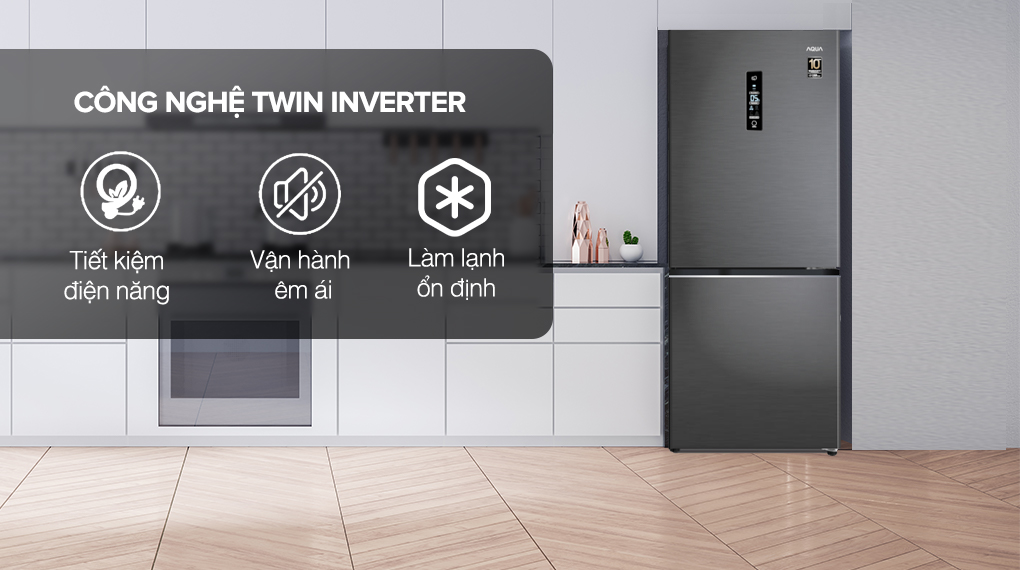 Tủ lạnh Aqua Inverter 260 Lít AQR-B306MA(HB) - Tiết kiệm điện Inverter