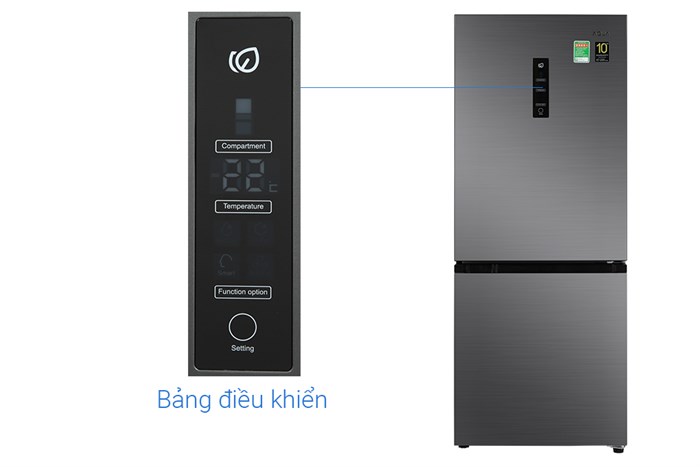 Tủ lạnh Aqua Inverter 260 Lít AQR-B306MA(HB) Màu Xám