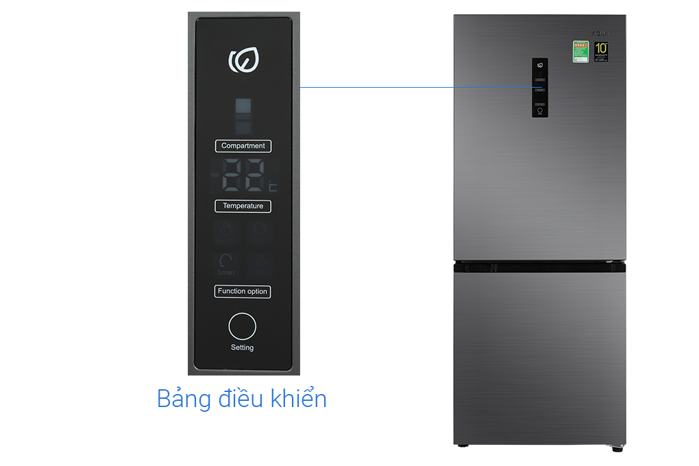 Tủ lạnh Aqua Inverter 260 Lít AQR-B306MA(HB) Màu Xám
