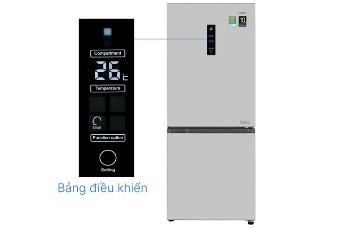 Tủ lạnh Aqua Inverter 260 lít AQR-I298EB SW Màu Bạc