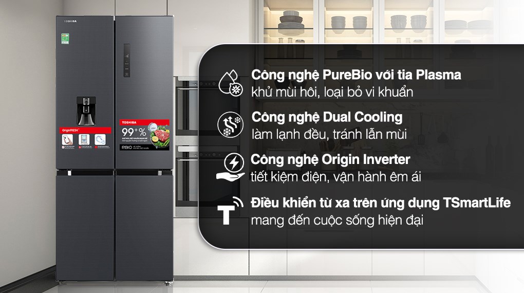 Tủ lạnh Toshiba Inverter 509 lít GR-RF605WI-PMV(06)-MG - giá Tủ lạnh Toshiba Inverter 509 lít GR-RF605WI-PMV(06)-MG - giá