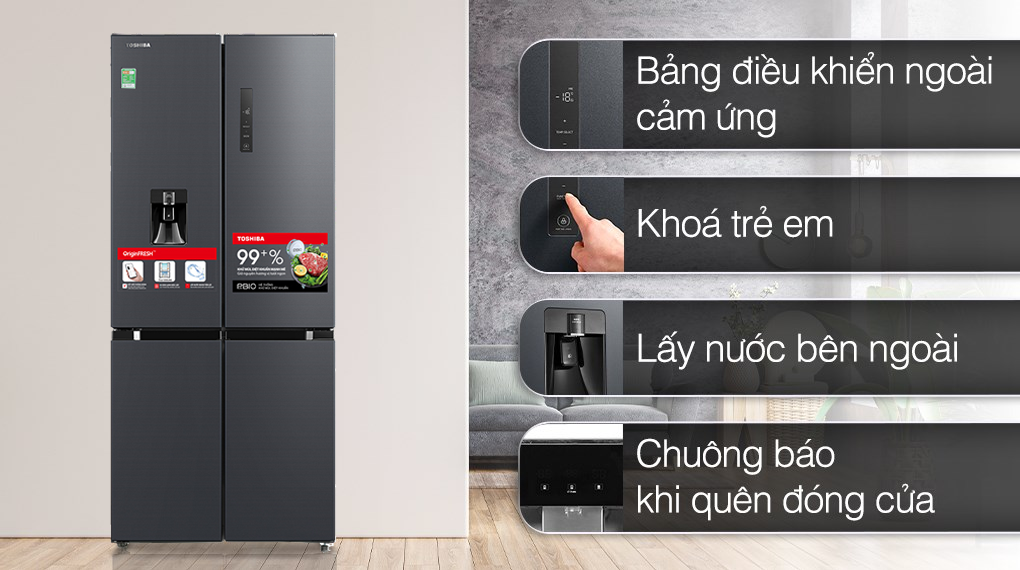 Tủ lạnh Toshiba Inverter 509 lít Multi Door GR-RF605WI-PMV(06)-MG