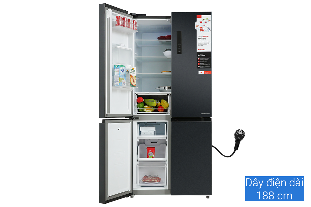 Tủ lạnh Toshiba Inverter 509 lít Multi Door GR-RF605WI-PMV(06)-MG Màu Đen - Xám