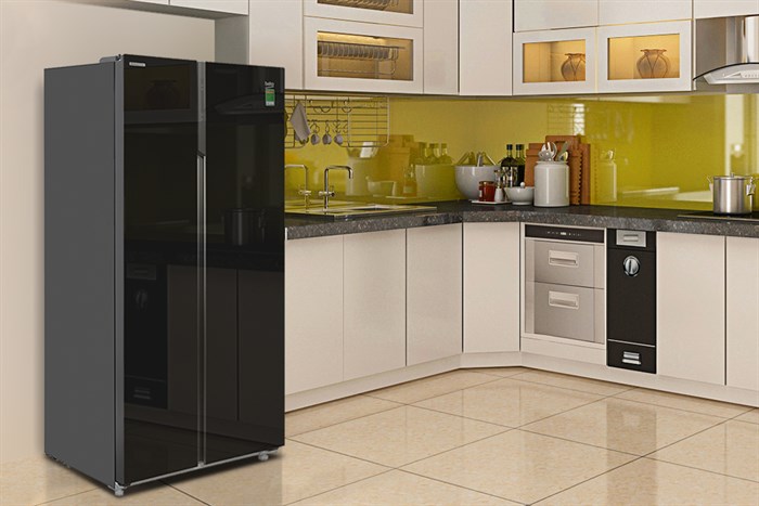 Tủ lạnh Beko Inverter 622 lít Side By Side GNO62251GBVN Màu Đen