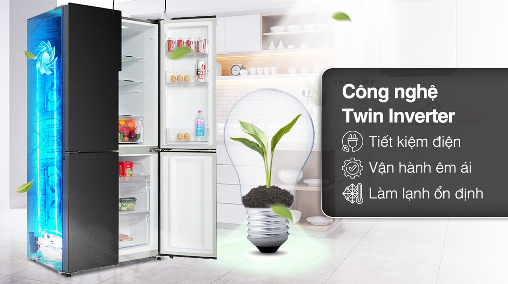 Tủ lạnh Aqua Inverter 456 lít Multi Door AQR-M525XA(FB)