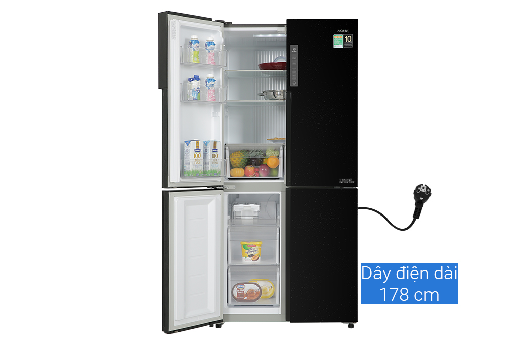 Tủ lạnh Aqua Inverter 456 lít Multi Door AQR-M525XA(FB) Màu Đen