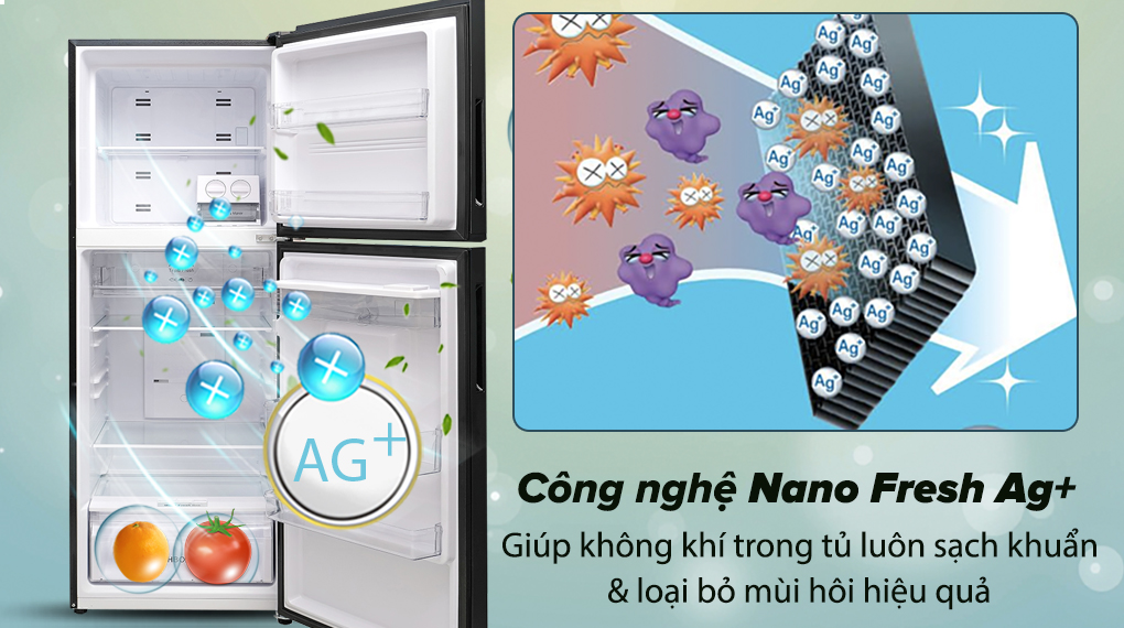 Tủ lạnh Aqua Inverter 318 lít AQR-T369FA(WBS) - Công nghệ Nano fresh Ag kháng khử khử mùi hiệu quả 