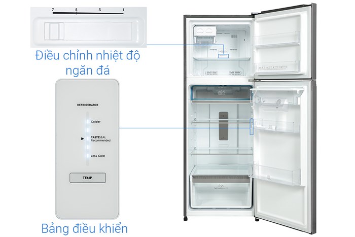 Tủ lạnh Electrolux Inverter 312 Lít ETB3440K-A Màu Bạc