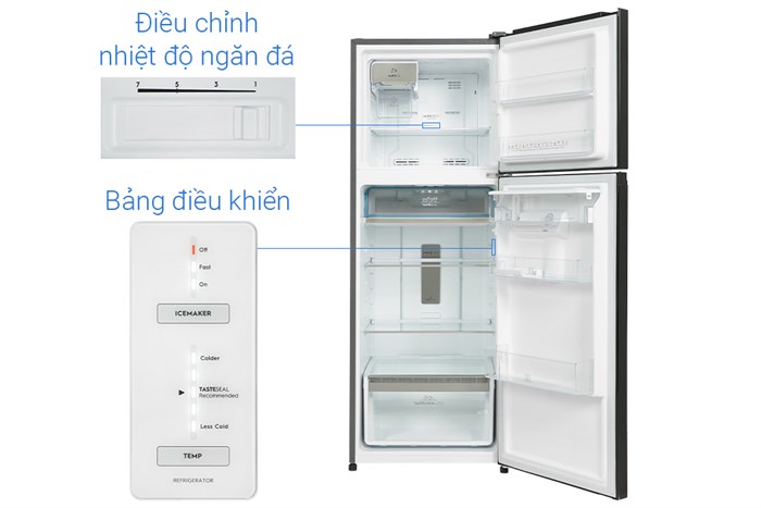 Tủ lạnh Electrolux Inverter 312 Lít ETB3460K-H Màu Đen