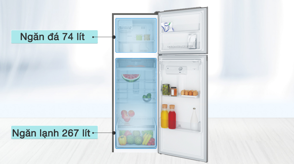 Tủ lạnh Electrolux Inverter 341 Lít ETB3740K-A - Ngăn lạnh và ngăn đá