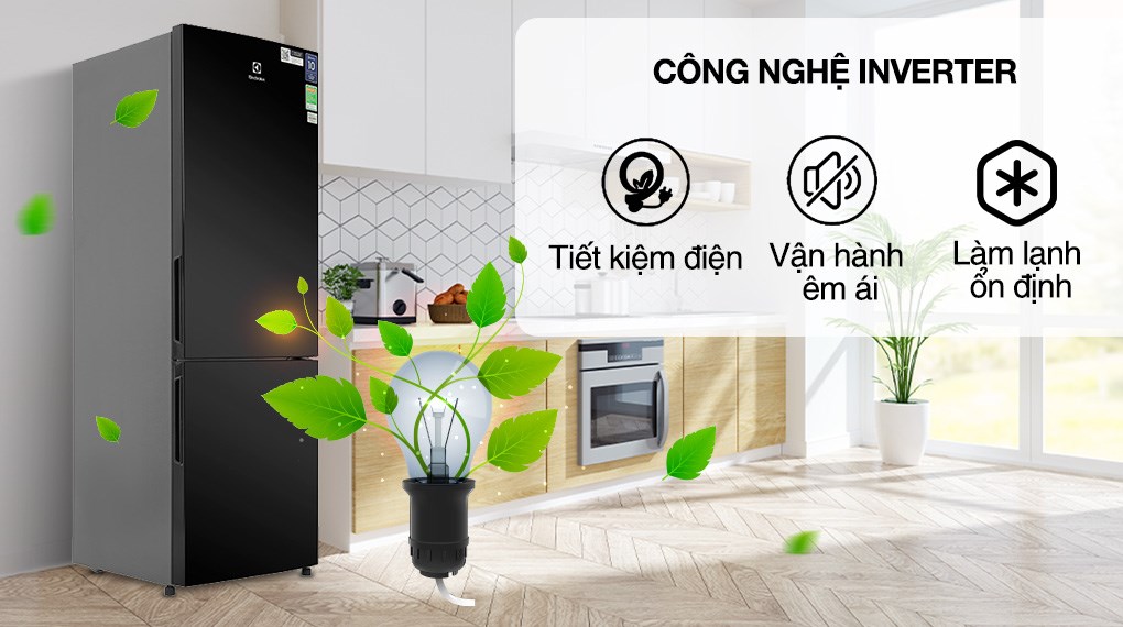 Tủ lạnh Electrolux Inverter 253 Lít EBB2802K-H - Công nghệ tiết kiệm điện