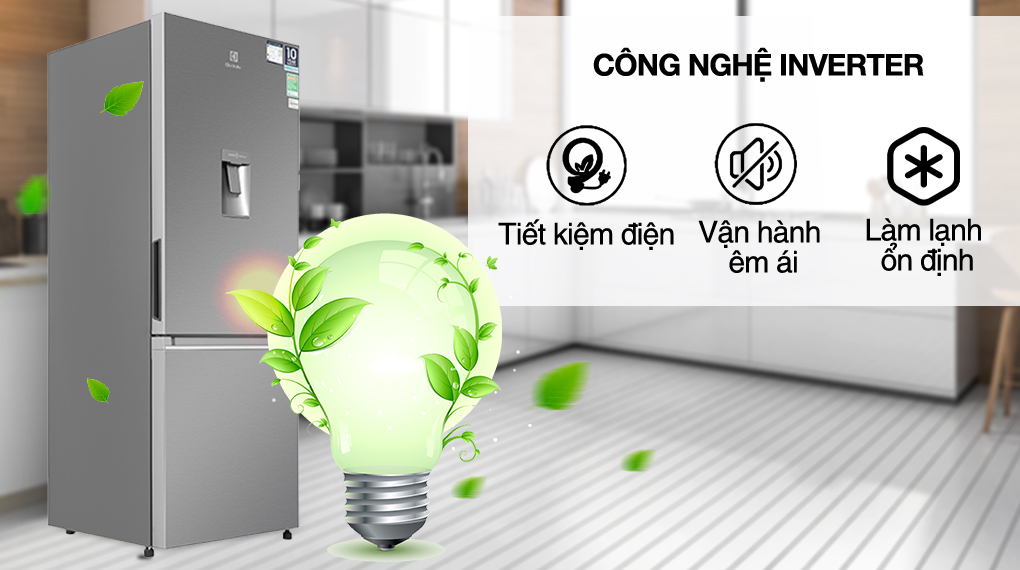 Tủ lạnh Electrolux Inverter 308 Lít EBB3442K-A - Công nghệ tiết kiệm điện