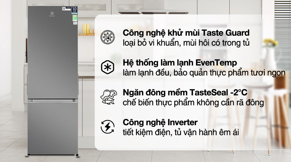 Tủ lạnh Electrolux Inverter 335 Lít EBB3702K-A