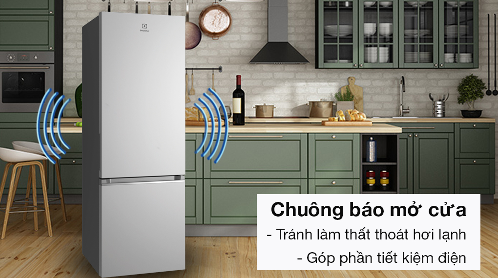 Tủ lạnh Electrolux Inverter 355 Lít EBB3702K-A - Chuông báo mở cửa tiện lợi, tránh gây thất thoát hơi lạnh