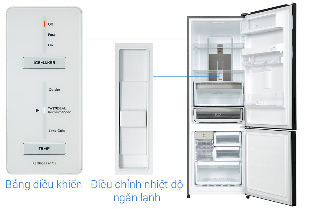 Tủ lạnh Electrolux Inverter 335 Lít EBB3762K-H Màu Đen