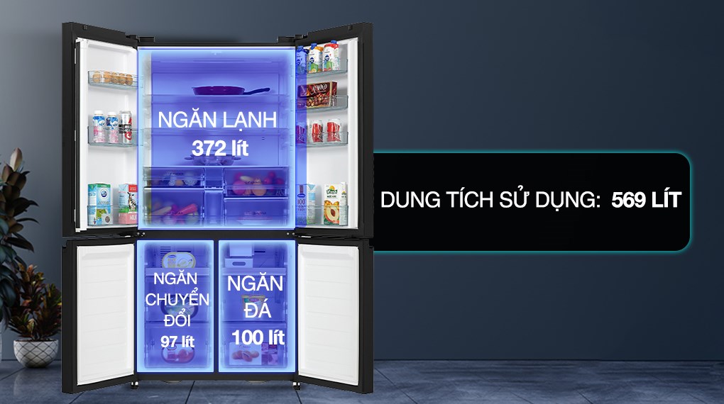 Tủ lạnh Hitachi Inverter 569 lít R-WB640PGV1 GCK