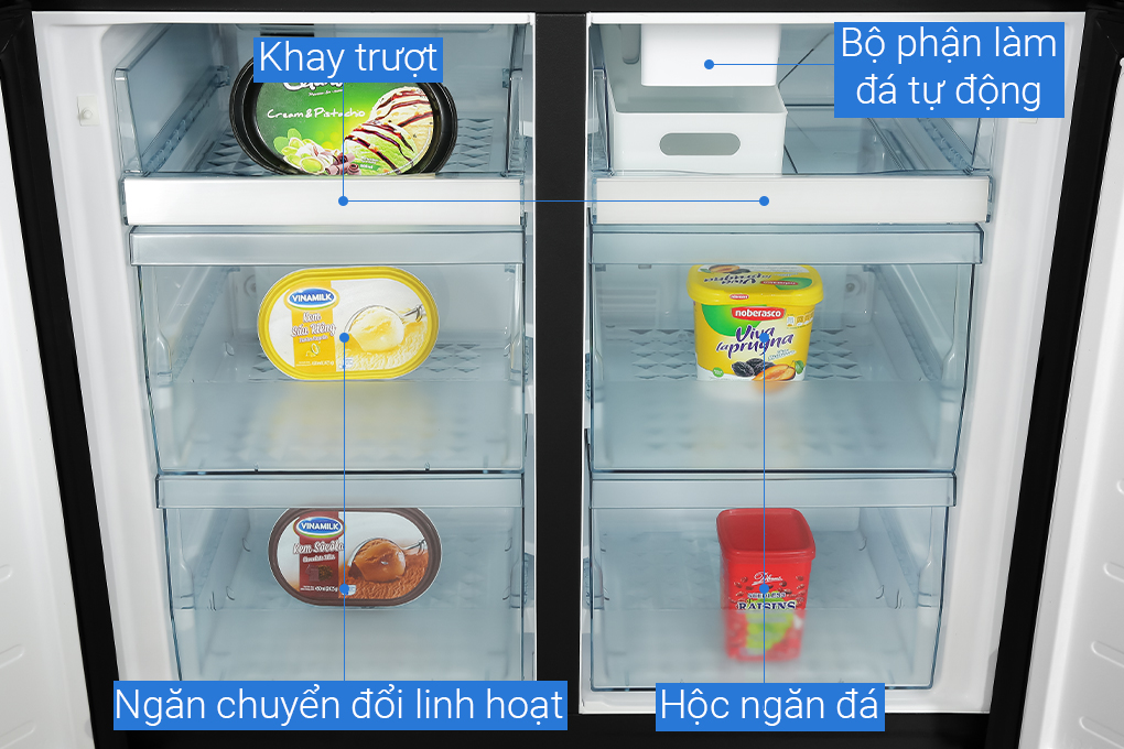Tủ lạnh Hitachi Inverter 569 lít Multi Door R-WB640PGV1 GCK Màu Đen