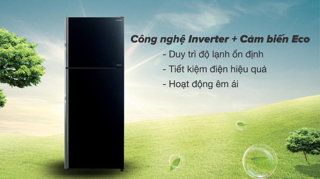 Tủ lạnh Hitachi Inverter 406 lít R-FVX510PGV9 GBK - Công nghệ Inverter tích hợp cảm biến Eco tiết kiệm điện hiệu quả 