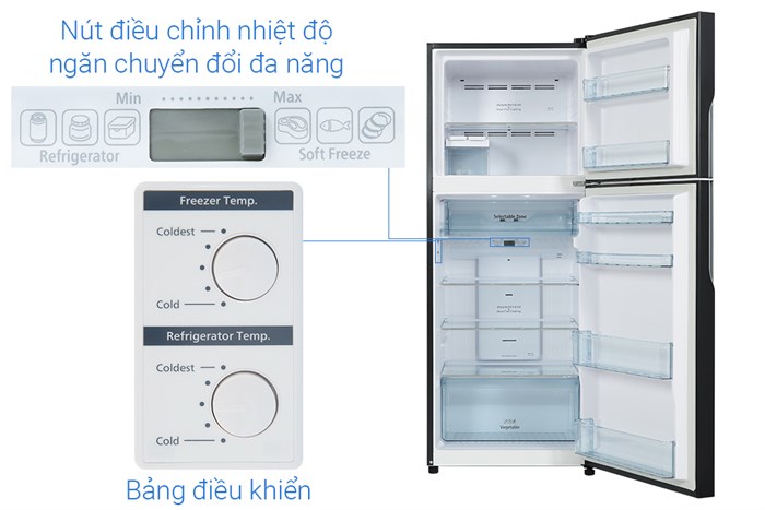 Tủ lạnh Hitachi Inverter 366 lít R-FVX480PGV9 GBK Màu Đen