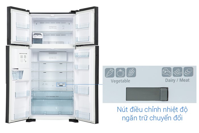 Tủ lạnh Hitachi Inverter 540 lít Multi Door R-FW690PGV7 GBK Màu Đen
