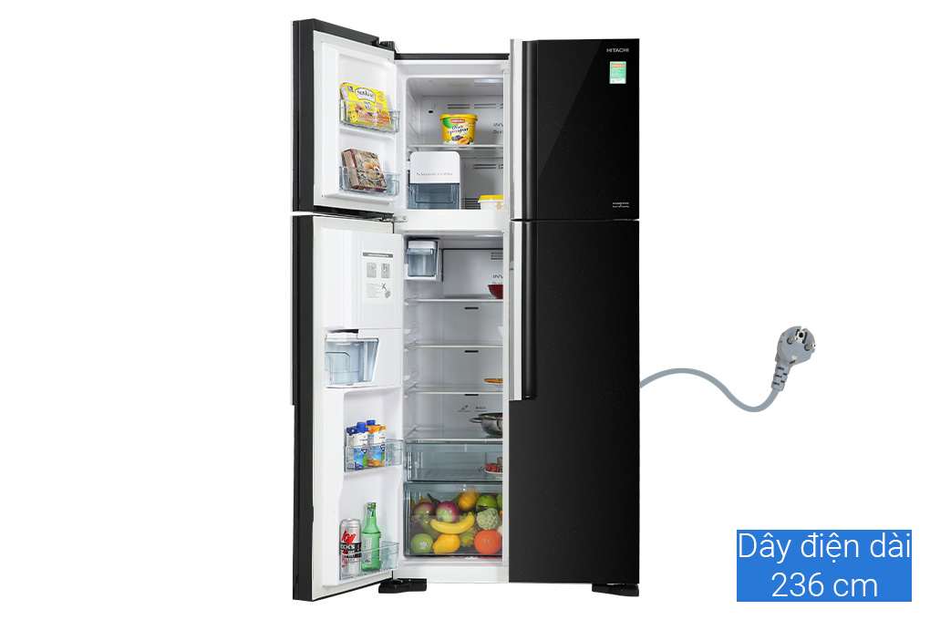 Tủ lạnh Hitachi Inverter 540 lít Multi Door R-FW690PGV7X GBK Màu Đen