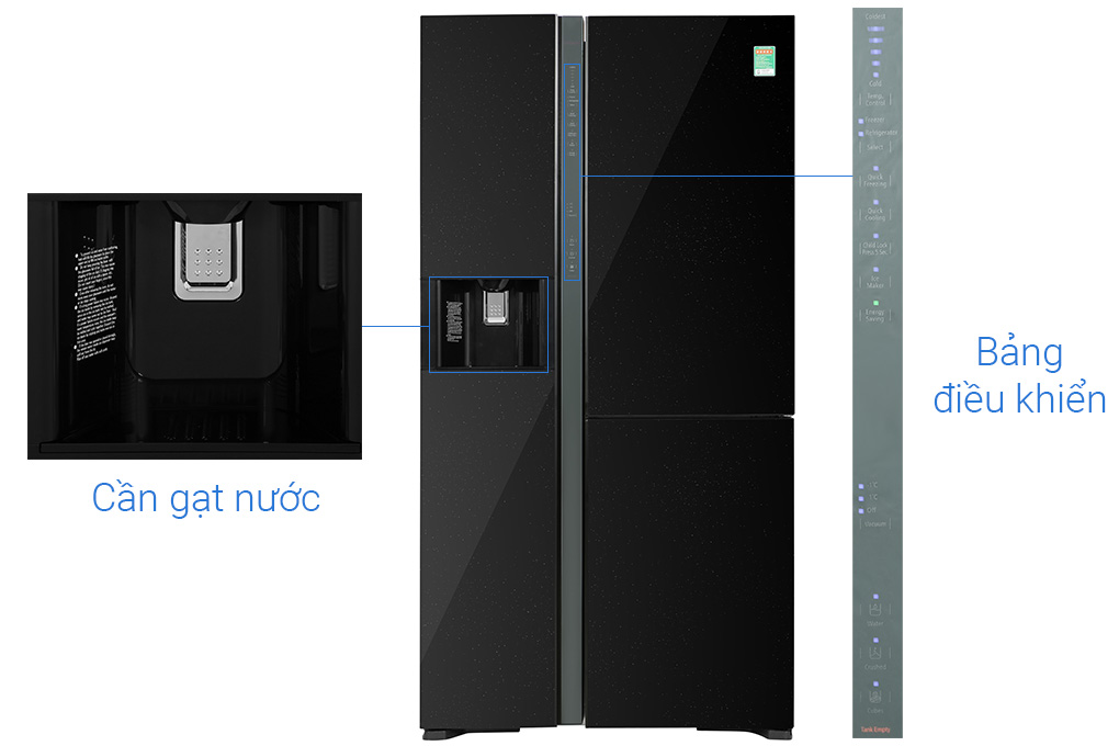 Tủ lạnh Hitachi Inverter 569 lít Side By Side R-MX800GVGV0 GBK Màu Xám