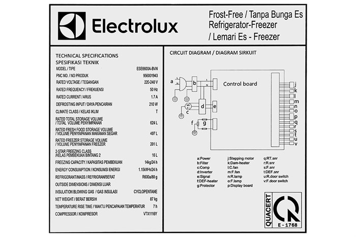 Tủ lạnh Electrolux Inverter 624 Lít ESE6600A-BVN