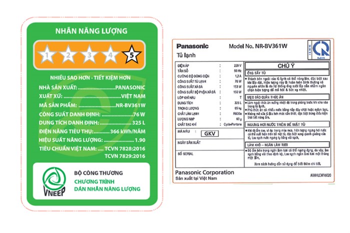 Tủ lạnh Panasonic Inverter 325 lít NR-BV361WGKV Màu Đen