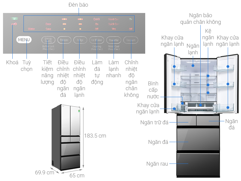 Tủ lạnh Hitachi Inverter 540 lít R-HW540RV(X)