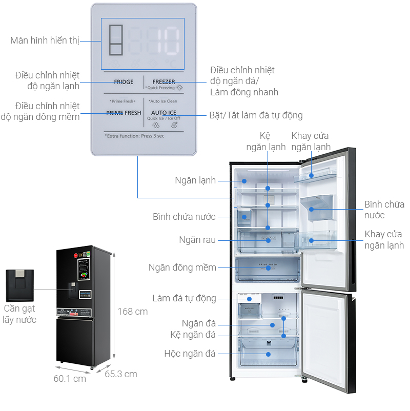 Tủ lạnh Panasonic Inverter 300 lít NR-BV331WGKV