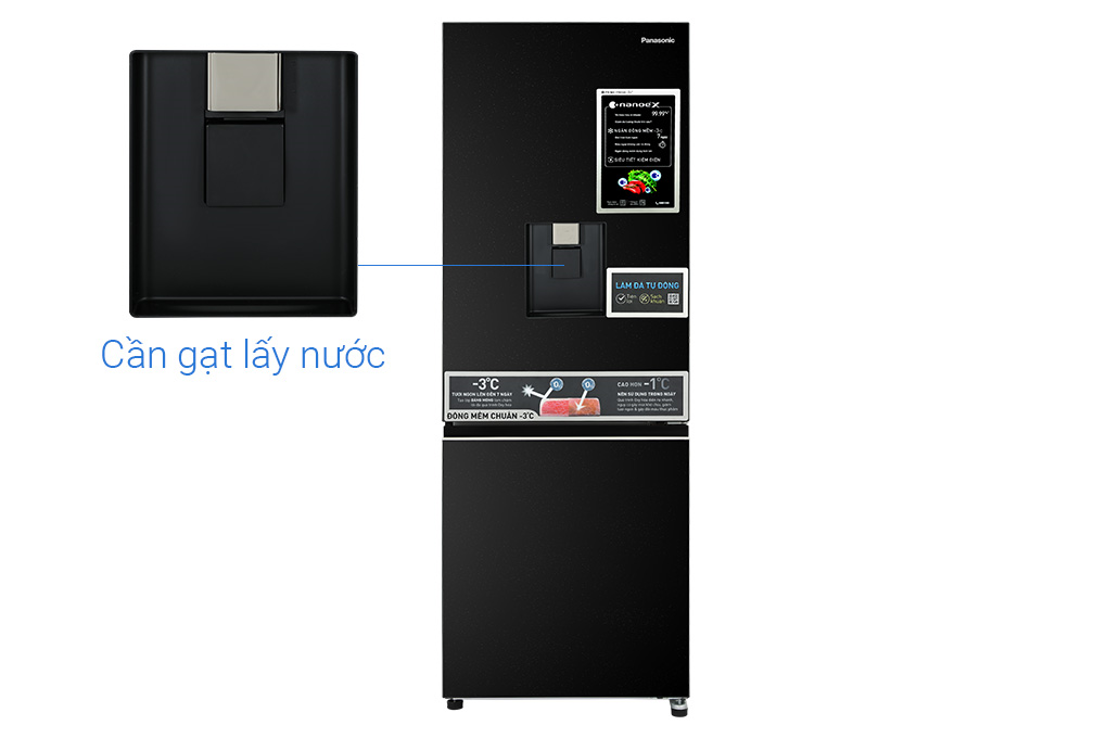 Tủ lạnh Panasonic Inverter 300 lít NR-BV331WGKV Màu Đen