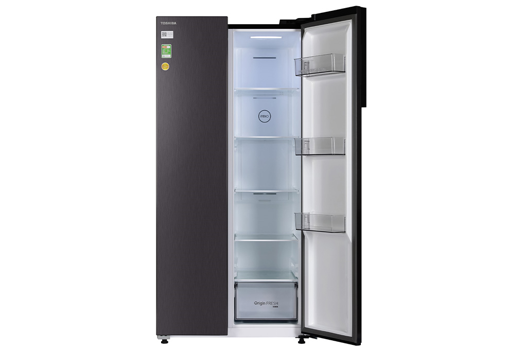 Tủ lạnh Toshiba Inverter 460 lít Side By Side GR-RS600WI-PMV(37)-SG Màu Đen - Xám