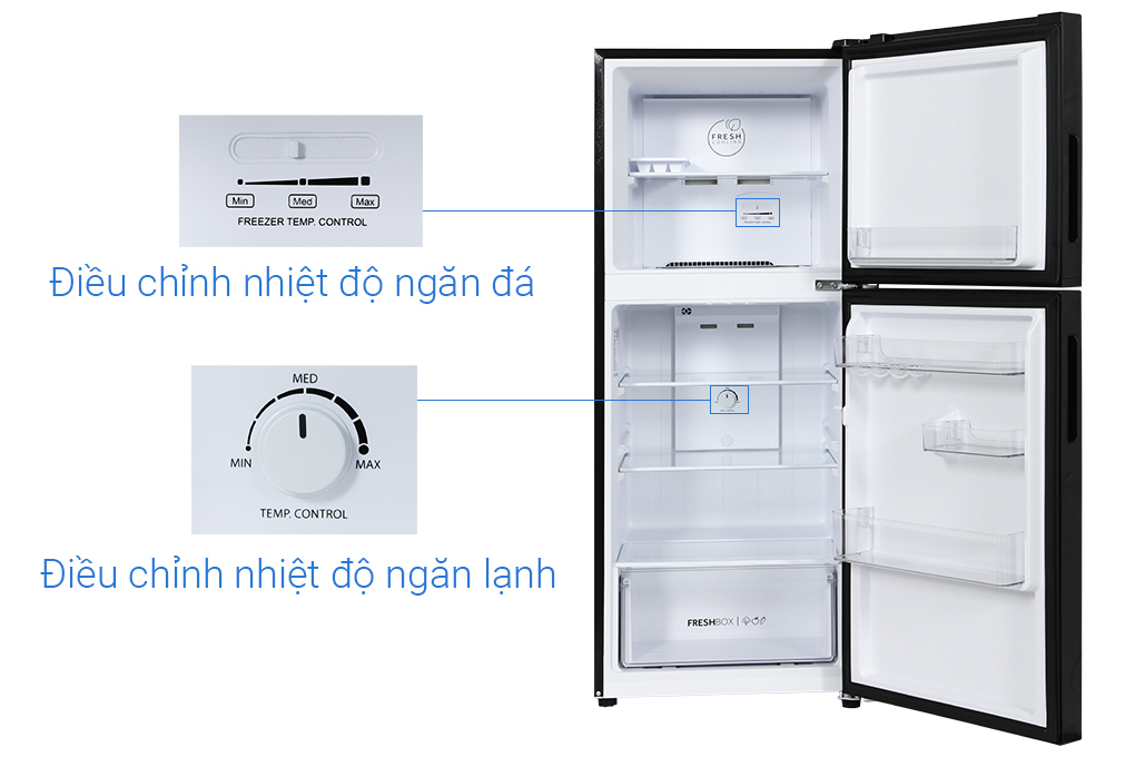 Tủ lạnh Aqua Inverter 189 lít AQR-T220FA(FB) Màu Đen