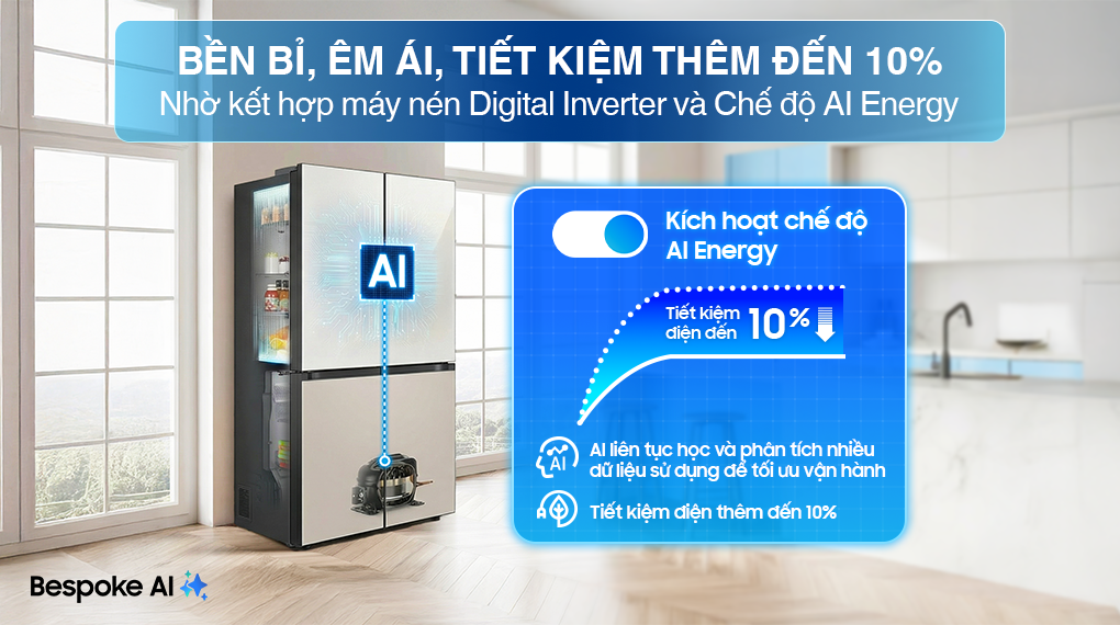 Tủ lạnh Samsung Inverter 648 lít Multi Door Bespoke Door-in-Door RF59CB66F8S/SV