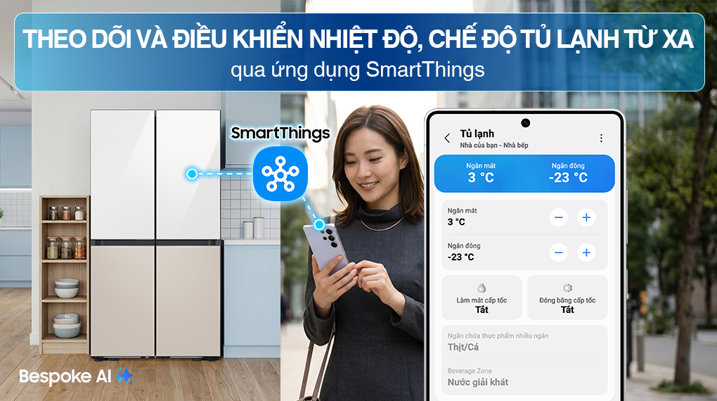 Tủ lạnh Samsung Inverter 648 lít Multi Door Bespoke Door-in-Door RF59CB66F8S/SV