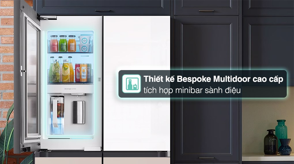 Tủ lạnh Samsung Inverter 648 lít Multi Door Bespoke Door-in-Door RF59CB66F8S/SV