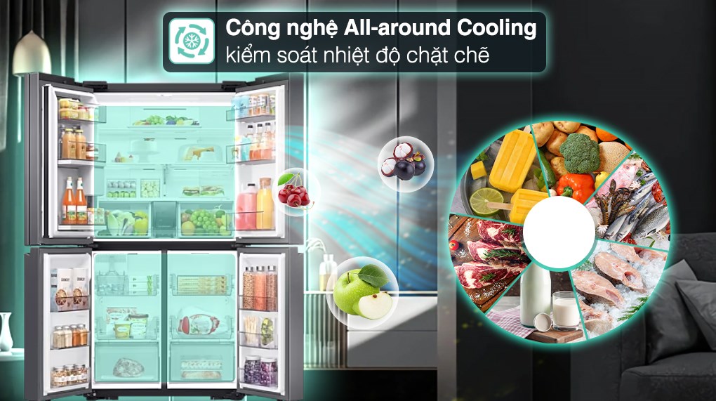 Tủ lạnh Samsung Inverter 648 lít Multi Door Bespoke Door-in-Door RF59CB66F8S/SV