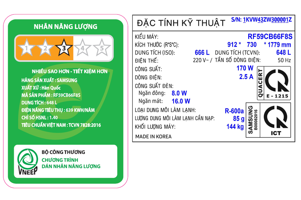 Tủ lạnh Samsung Inverter 648 lít Multi Door Bespoke Door-in-Door RF59CB66F8S/SV Màu Trắng