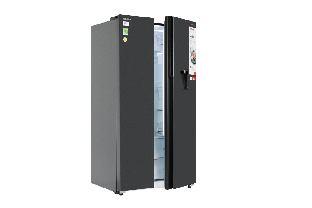 Tủ lạnh Toshiba Inverter 596 lít Side By Side GR-RS775WI-PMV(06)-MG Màu Đen - Xám