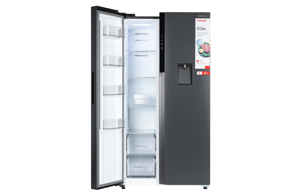 Tủ lạnh Toshiba Inverter 596 lít Side By Side GR-RS775WI-PMV(06)-MG Màu Đen - Xám
